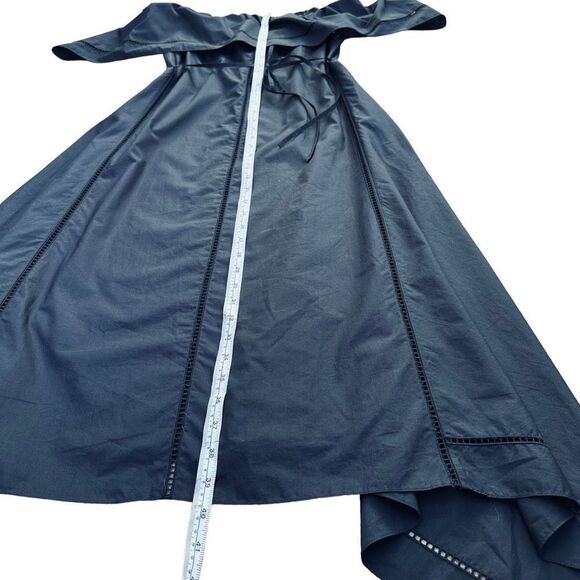 Theory Off Shoulder Dress Eyelet Ladder Black Size 0 - Picture 7 of 8